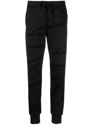 Versace Jeans Couture chain-print cotton track pants - Black