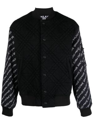 Versace Jeans Couture contrast-sleeve quilted bomber jacket - Black