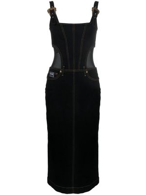 Versace Jeans Couture contrast-stitching denim dress - Black