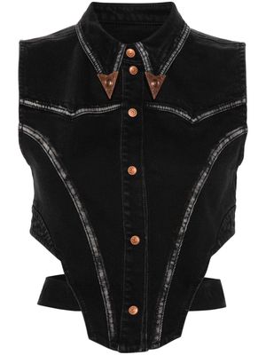 Versace Jeans Couture corset-style denim vest - Black