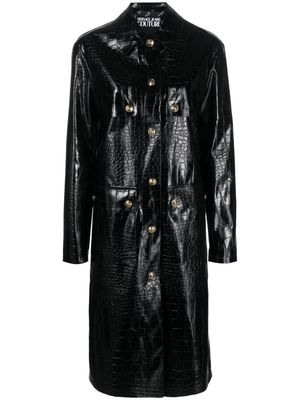 Versace Jeans Couture crocodile-effect trench coat - Black