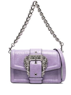 Versace Jeans Couture crocodile-embossed faux-leather bag - Purple