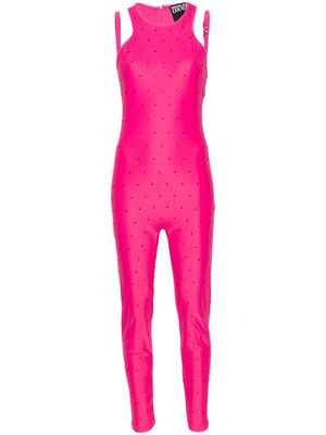 Versace Jeans Couture crystal-embellished halterneck jumpsuit - Pink
