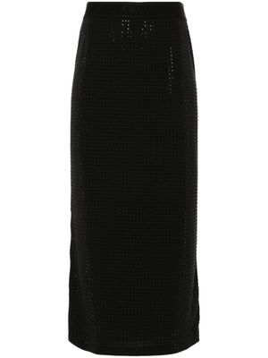 Versace Jeans Couture crystal-embellished midi skirt - Black