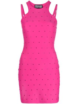 Versace Jeans Couture crystal-embellished mini dress - Pink