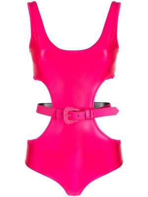 Versace Jeans Couture cut-out belted bodysuit - Pink