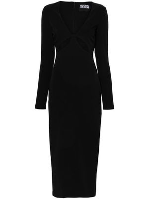 Versace Jeans Couture cut-out crepe midi dress - Black