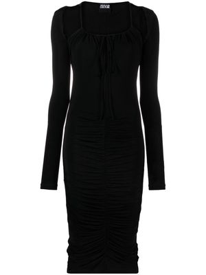 Versace Jeans Couture cut-out detail midi dress - Black