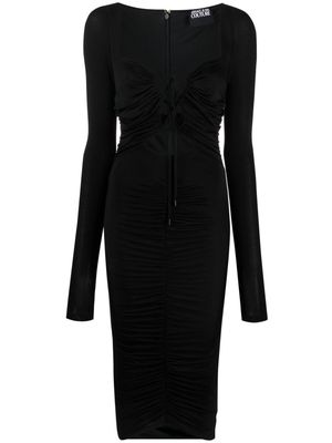 Versace Jeans Couture cut-out lace-up midi dress - Black