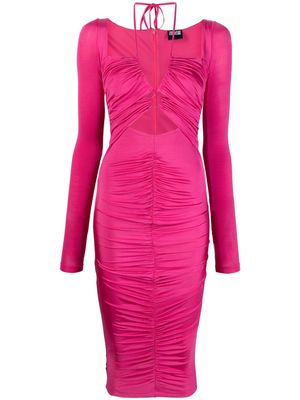 Versace Jeans Couture cut-out lace-up midi dress - Pink