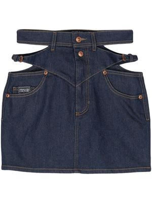 Versace Jeans Couture cut-out mini denim skirt - Blue