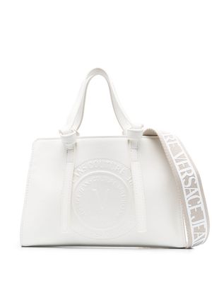 Versace Jeans Couture debossed-logo faux-leather tote bag - White