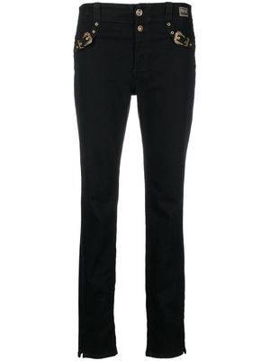 Versace Jeans Couture decorative buckle skinny trousers - Black