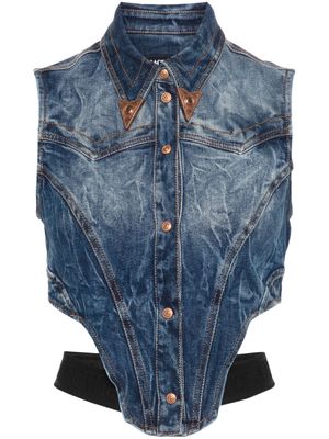 Versace Jeans Couture denim bustier top - Blue