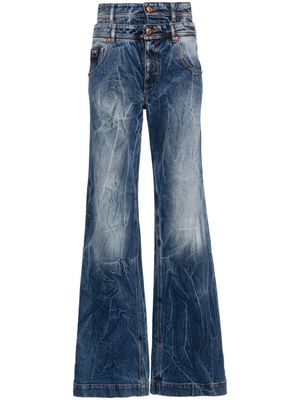 Versace Jeans Couture double-waist wide-leg jeans - Blue