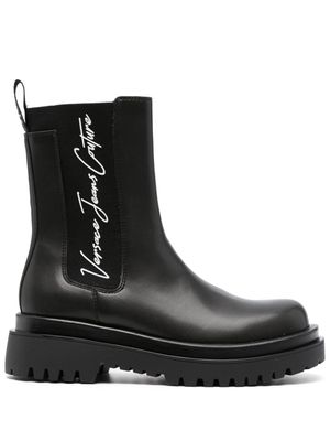 Versace Jeans Couture Drew logo-print pull-on boots - Black
