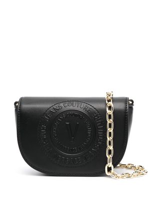 Versace Jeans Couture embossed-logo chain-link bag - Black