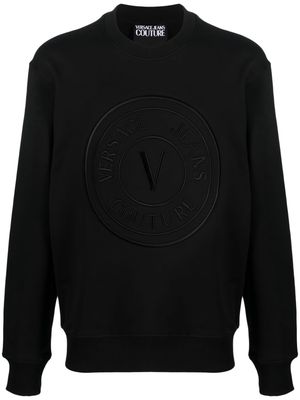 Versace Jeans Couture embossed-logo cotton sweatshirt - Black