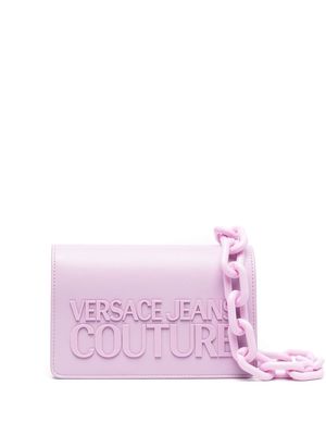 Versace Jeans Couture embossed-logo shoulder bag - Purple