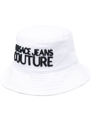 Versace Jeans Couture embroidered-logo cotton bucket hat - White