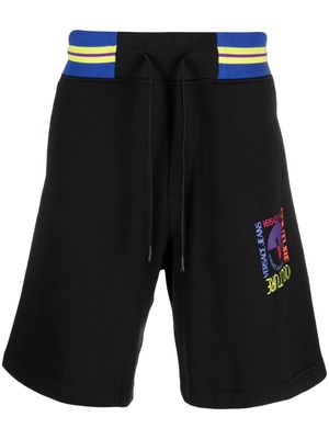 Versace Jeans Couture embroidered-logo cotton track shorts - Black
