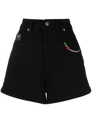 Versace Jeans Couture embroidered-logo mini shorts - Black