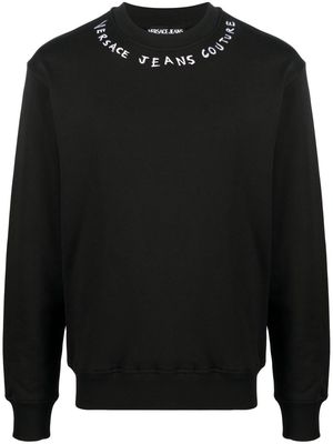 Versace Jeans Couture embroidered-logo sweatshirt - Black