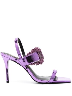 Versace Jeans Couture Emily 90mm metallic sandals - Purple