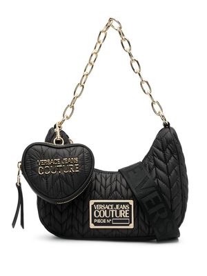 Versace Jeans Couture faux-leather matelassé shoulder bag - Black