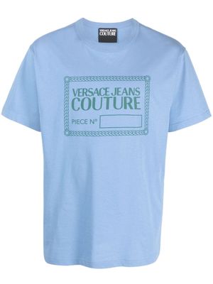 Versace Jeans Couture flocked-logo crew-neck T-shirt - Blue