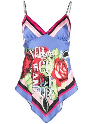 Versace Jeans Couture floral-print scarf camisole top - Purple