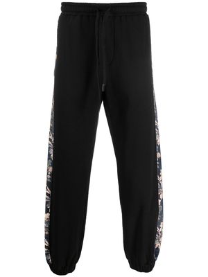 Versace Jeans Couture floral-stripe track pants - Black