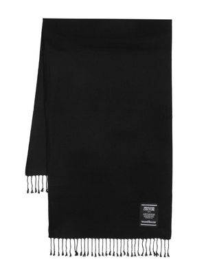 Versace Jeans Couture fringed-edge knitted scarf - Black