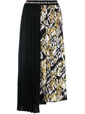 Versace Jeans Couture Garland logo-print pleated skirt - Black