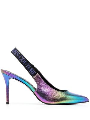 Versace Jeans Couture gradient-effect iridescent pumps - Blue