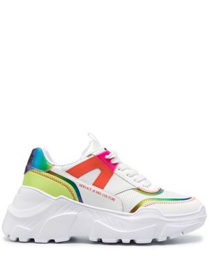Versace Jeans Couture gradient-effect panelled sneakers - White