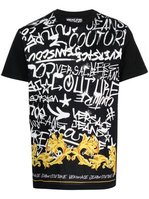 Versace Jeans Couture graffiti-print cotton T-shirt - Black