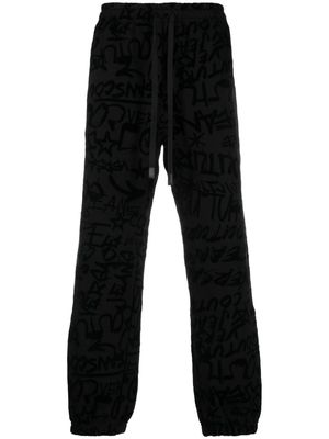 Versace Jeans Couture graffiti-print drawstring-waist track pants - Black