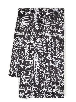 Versace Jeans Couture graffiti-print padded scarf - Black