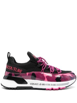 Versace Jeans Couture graphic-print panelled sneakers - Black