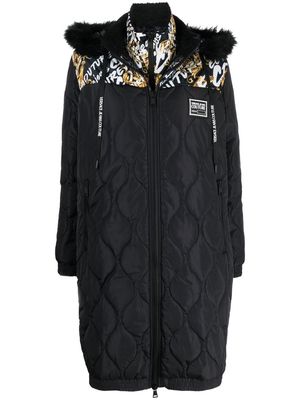 Versace Jeans Couture graphic-print quilted coat - Black