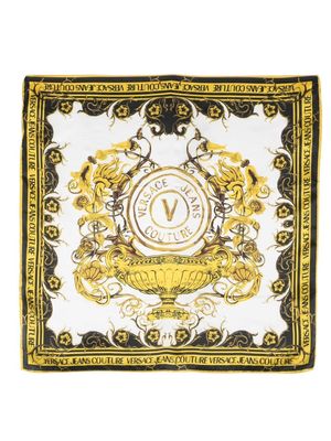 Versace Jeans Couture graphic-print silk scarf - White