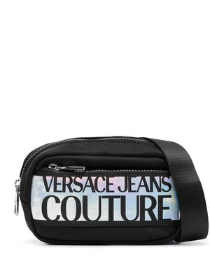 Versace Jeans Couture grosgrain logo-tape belt bag - Black