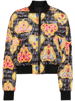 Versace Jeans Couture Heart-Couture-print bomber jacket - Black