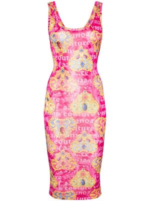 Versace Jeans Couture Heart-Couture-print jersey dress - Pink