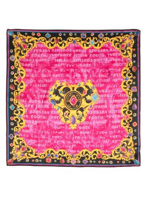 Versace Jeans Couture Heart Couture-print silk scarf - Pink