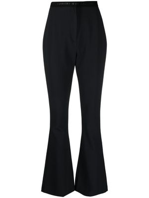 Versace Jeans Couture high-waist logo-print strap trousers - Black