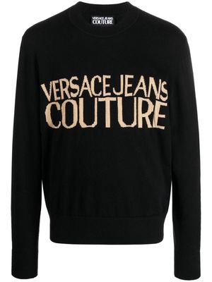 Versace Jeans Couture intarsia-knit crew-neck jumper - Black