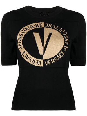 Versace Jeans Couture intarsia-knit logo top - Black
