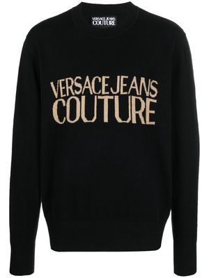 Versace Jeans Couture intarsia-logo jumper - Black